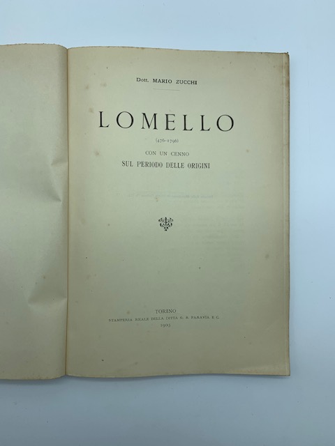 Lomello (476-1796) con un cenno sul periodo delle origini